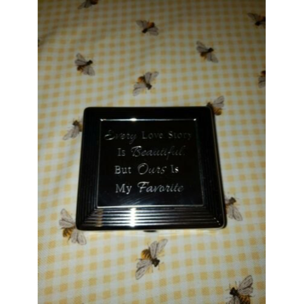 THINGS REMEMBERED BLACK VELVET LINED SILVER BOX - ENGRAVED